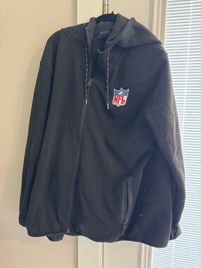 NFL Black Full-Zip Hoodie Jacket with Team Shield Patch